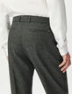 Men’s grey tweed-look suit trousers-5