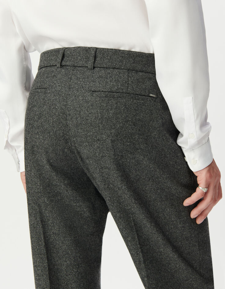 Men’s grey tweed-look suit trousers-5