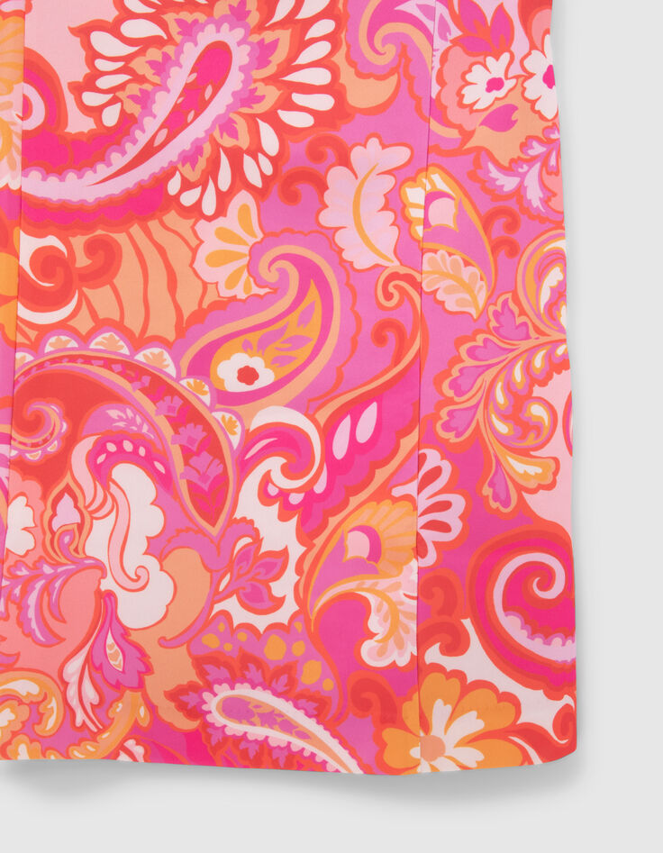 Rosa Mädchenkleid mit psychedelischem Print-4