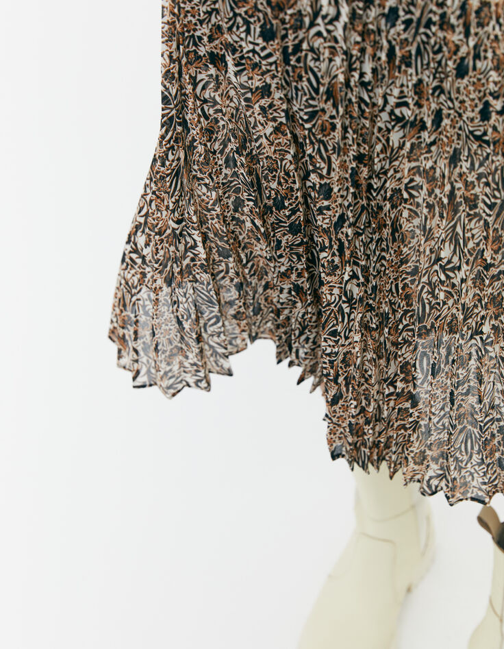 Women’s arabesque print pleated midi skirt-4