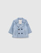 Baby boys’ denim hooded pea coat with embroidered back-7