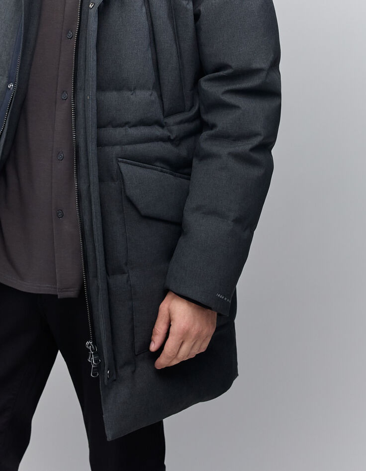 Plumas largo antracita poliéster reciclado hombre-5 Plumas largo antracita poliéster reciclado hombre-5