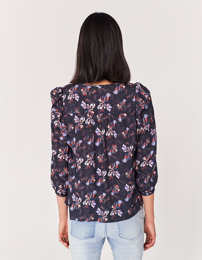 Blouse viscose Ecovero® motif floral volant épaules femme-3
