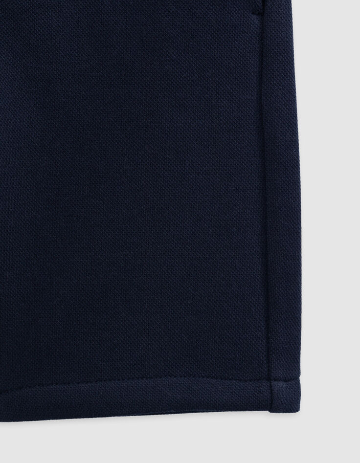 Boys’ navy pique knit Bermuda shorts-6