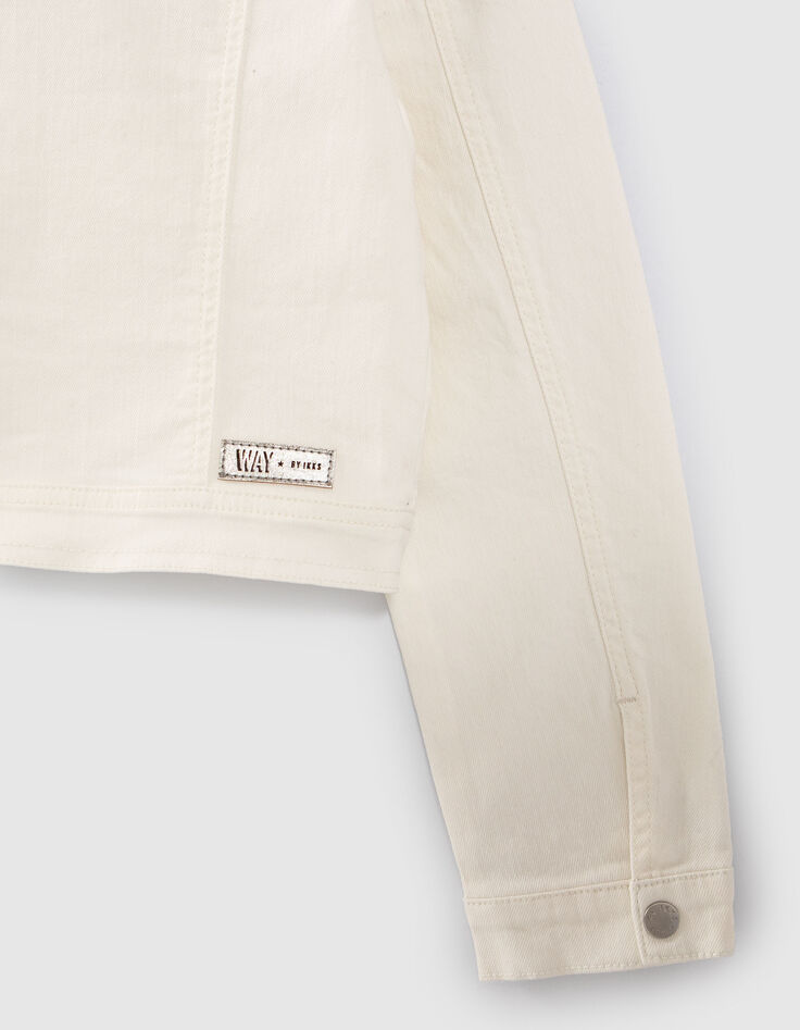 Gebroken wit jeansjasje upcycled meisjes-5