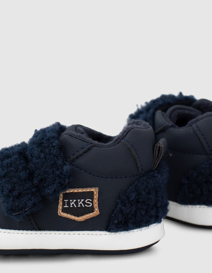 Navy sneakers met velcro Sherpa babyjongens - IKKS