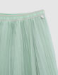 Jupe-tutu midi vert d'eau plissée asymétrique fille-3