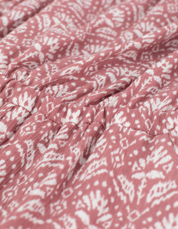 Mono corto rosa palo Ecovero&reg; estampado batik ni&ntilde;a-5