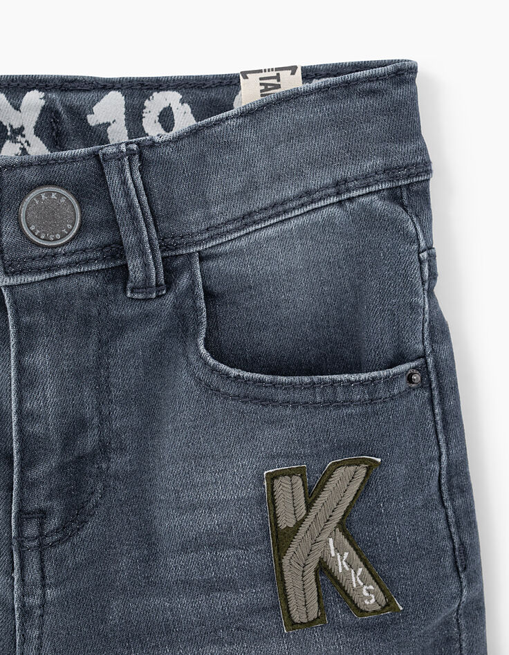 Vaquero skinny blue grey con parches niño -3