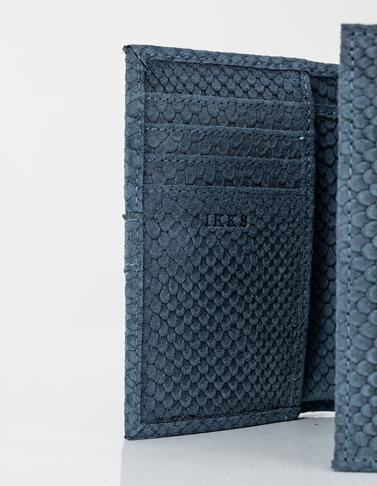 The Trader black snakeskin- effect leather wallet-6