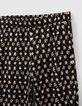 Pantalon flare noir imprimé fleurs graphiques fille-5