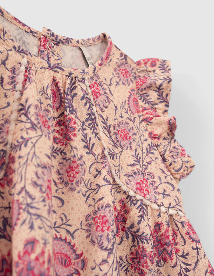 Baby girls’ pink floral paisley print Lenzing™ Ecovero™ blouse - IKKS