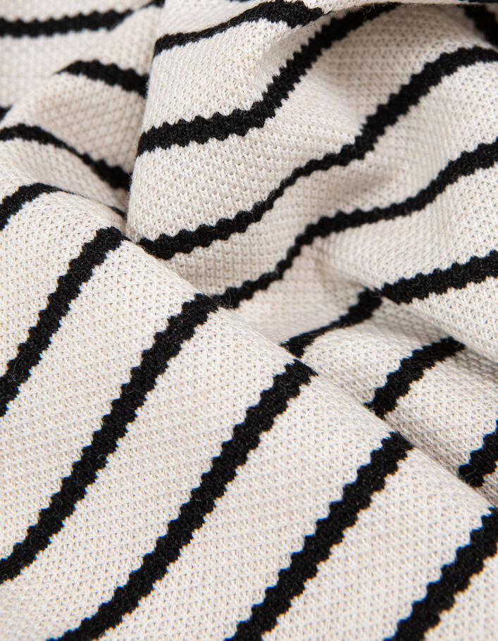 Women's ecru and black striped suit jacket