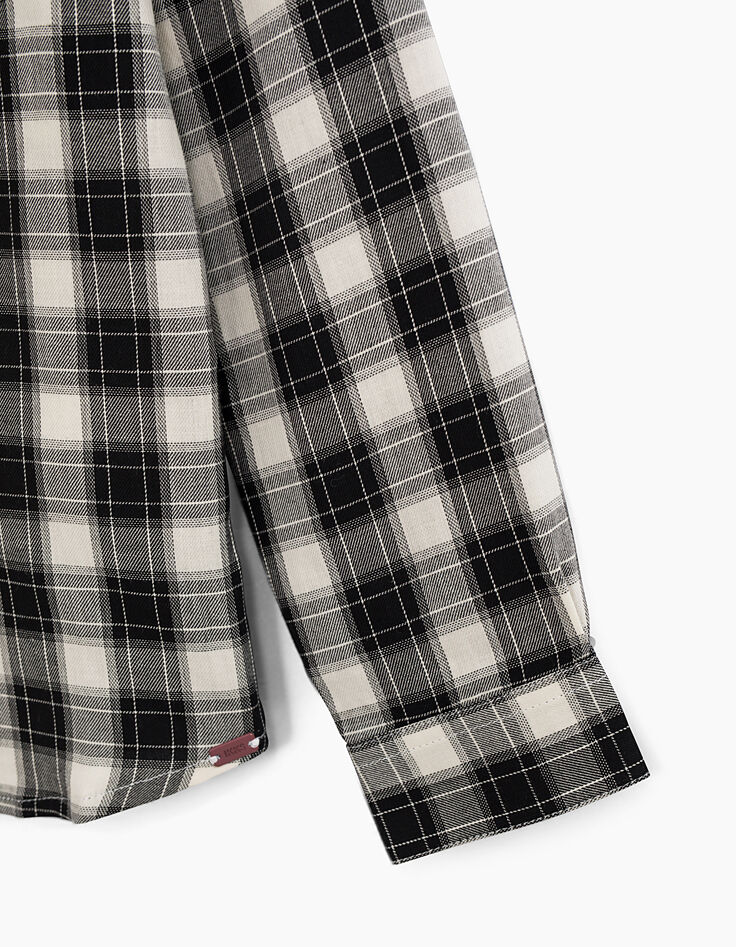 Boys’ black checked shirt -5