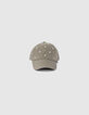Casquette kaki brodée étoiles argentées fille-2