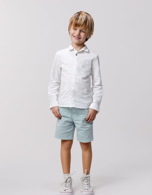 Cream shirt with maxi anchor stripes for boy - IKKS