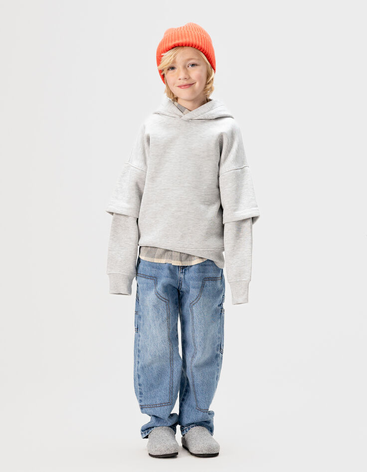 Boys’ grey hoodie with XL image on back-2