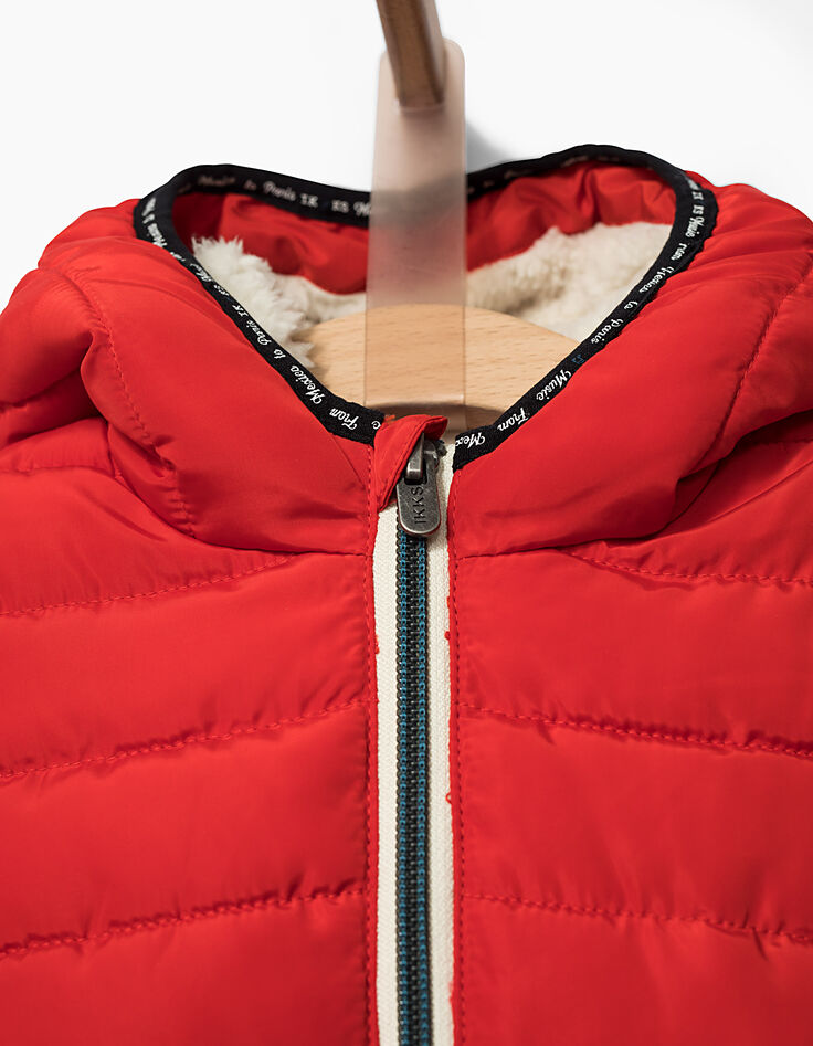 Chaqueta acolchada roja bebé niño -6