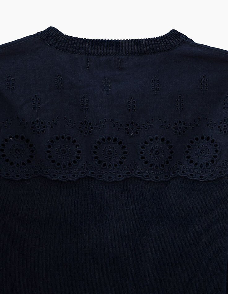 C&aacute;rdigan navy tricot y bordado ingl&eacute;s ni&ntilde;a-5