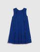 &Auml;rmelloses blaues Kleid mit Plissee f&uuml;r M&auml;dchen-1