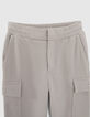 Graue CARGO-Jungenhose aus gestreiftem Stoff-2