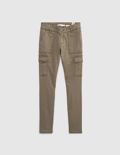 Girls&rsquo; khaki high-waisted combat trousers - IKKS