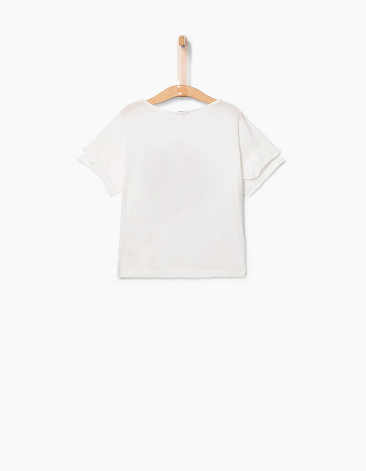 Cremeweißes Cropped Mädchen-T-Shirt mit Stickerei-4 Cremeweißes Cropped Mädchen-T-Shirt mit Stickerei-4