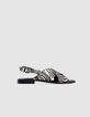 Flache Sandalen aus Segeltuch mit Zebramuster für Damen-1