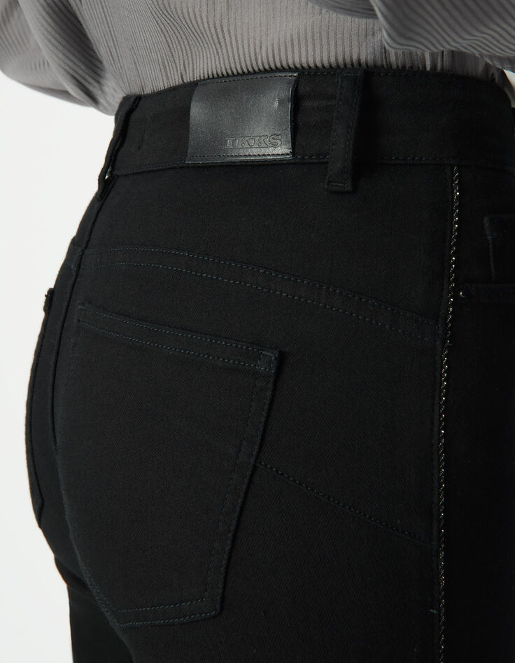 Women’s black slim jeans with braided side detail-6 Women’s black slim jeans with braided side detail-6