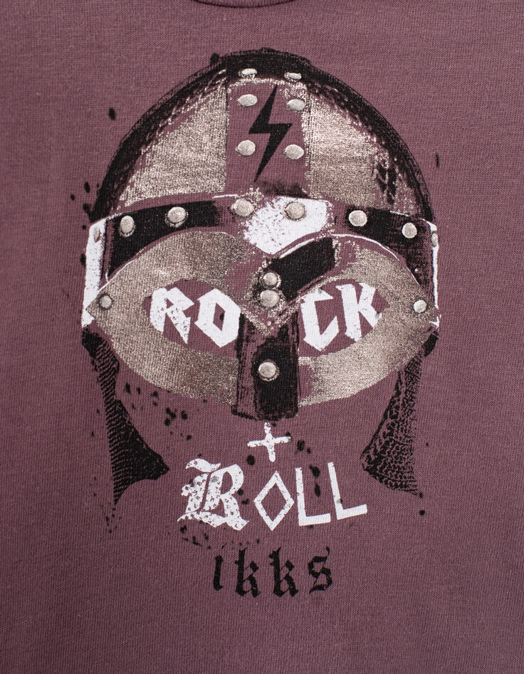 Camiseta dark purple algodón ecológico casco bebé niño -2