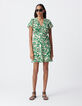 Robe verte imprimé maxi tropical Femme-1