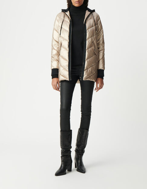 Sous-doudoune gold capuche molleton noir Femme - IKKS