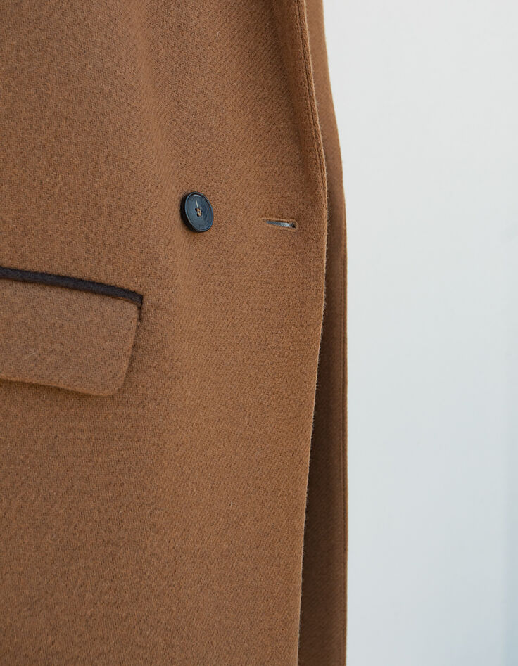 Manteau city acajou en majorité laine double col femme-5