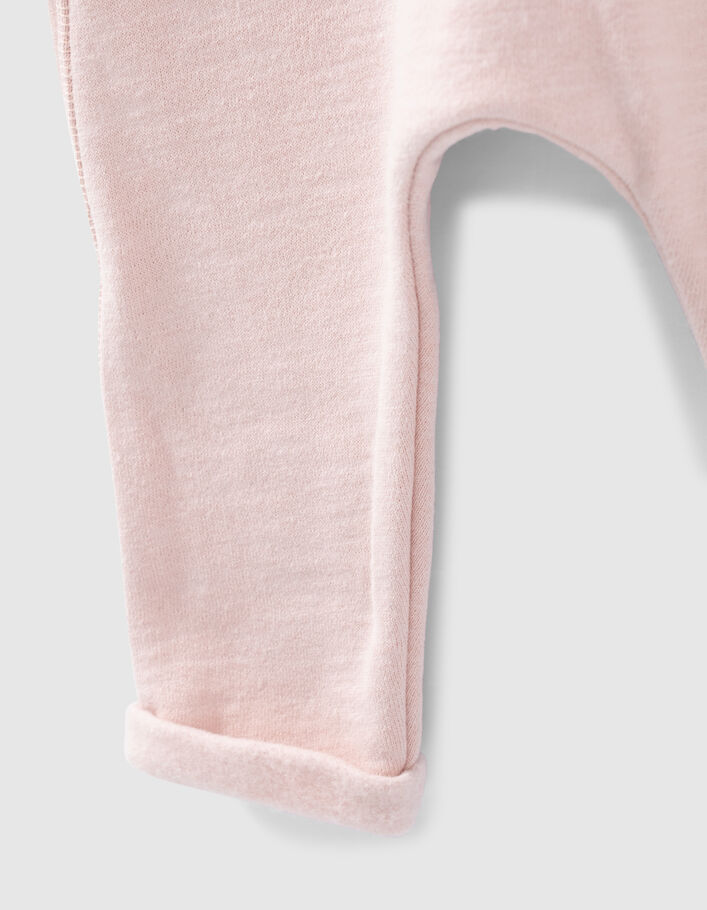 Pantalon rose pâle molleton bio bébé - IKKS