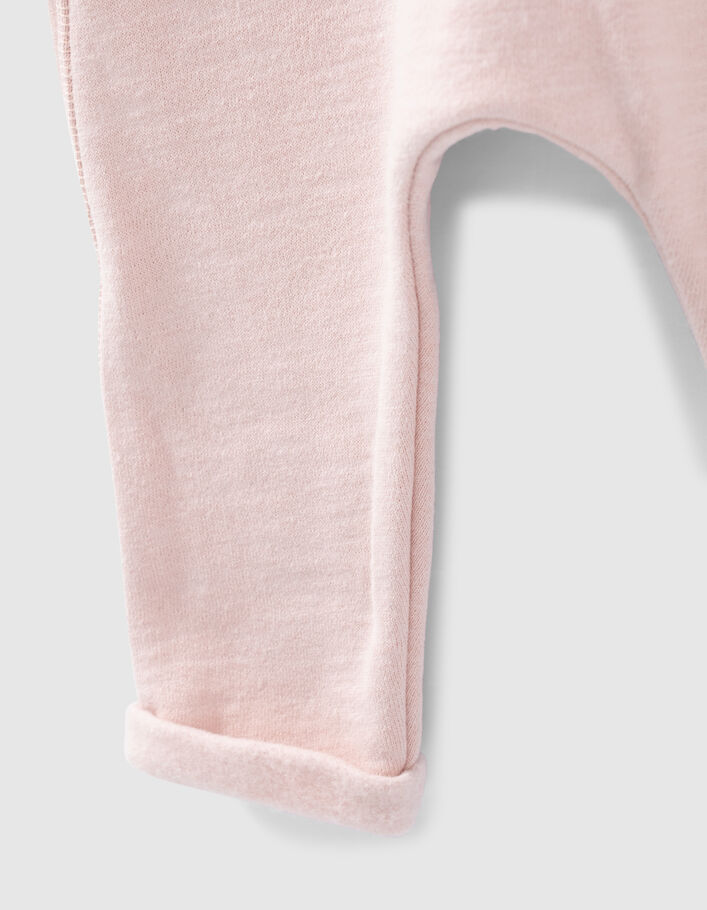 Pantalon rose pâle molleton bio bébé-5