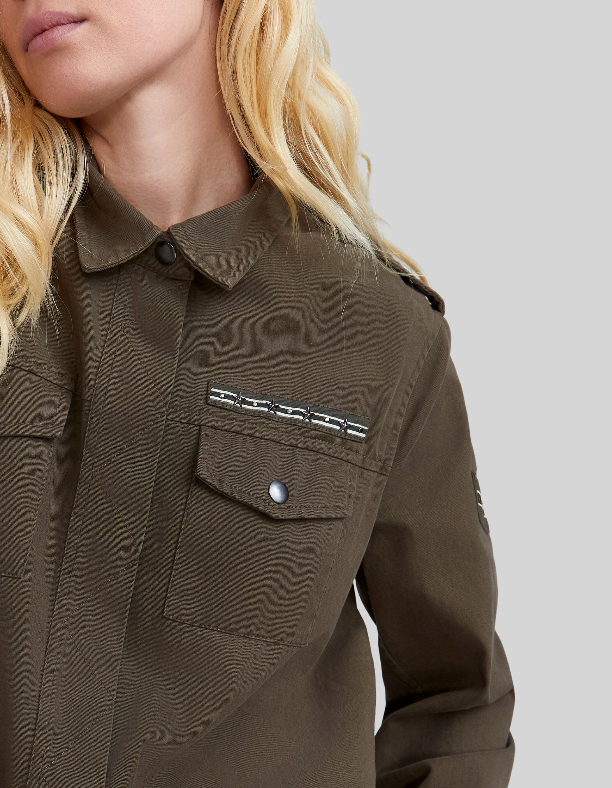 Veste saharienne kaki coton maxi visuel dos Femme IKKS