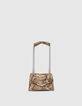 Damen-Tasche THE 1. SEASONALS Gold Leder gesteppt Python S-2