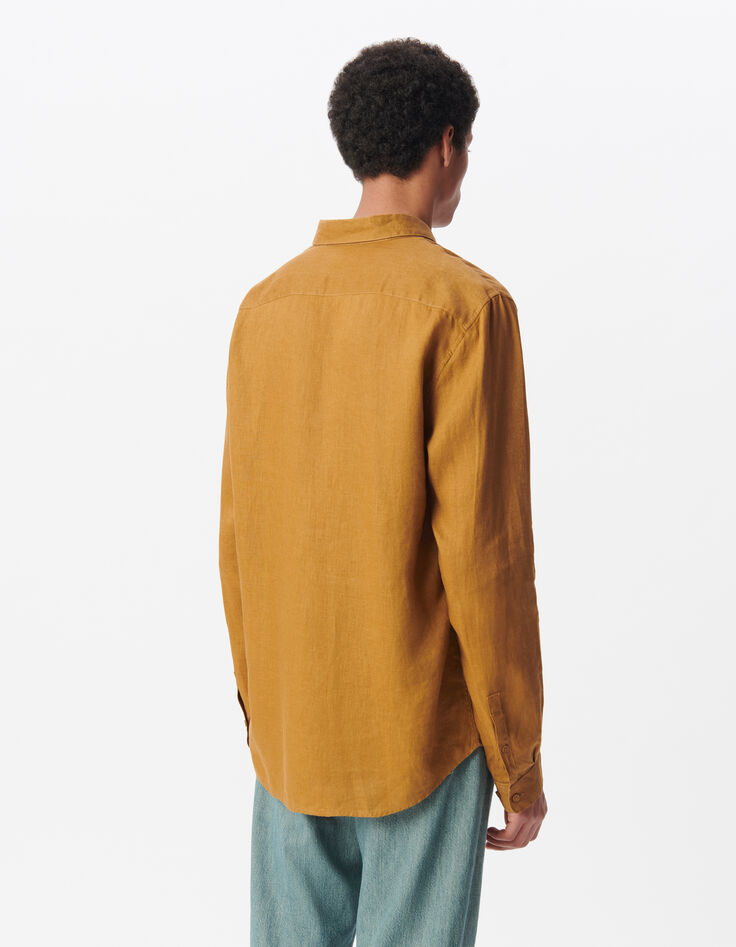 Men’s saffron linen SLIM shirt-3 Men’s saffron linen SLIM shirt-3