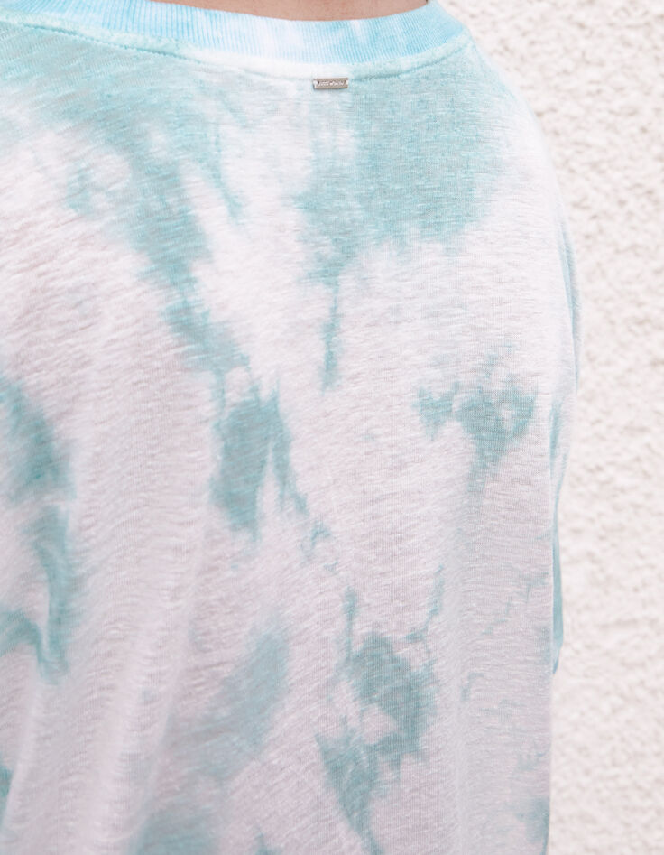 Camiseta tie & dye verde mensaje mujer-5
