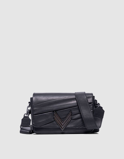 Le 111 COUTURE noir cuir drapé Femme - IKKS
