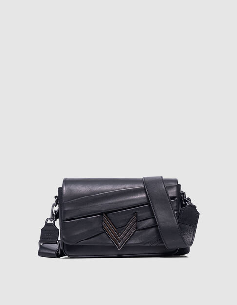 Le 111 COUTURE noir cuir drapé Femme - IKKS