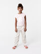 Pantalon de costume cérémonie dorée fille-2
