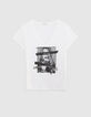 Gebroken wit T-shirt Arty vrouwenfoto Dames-5