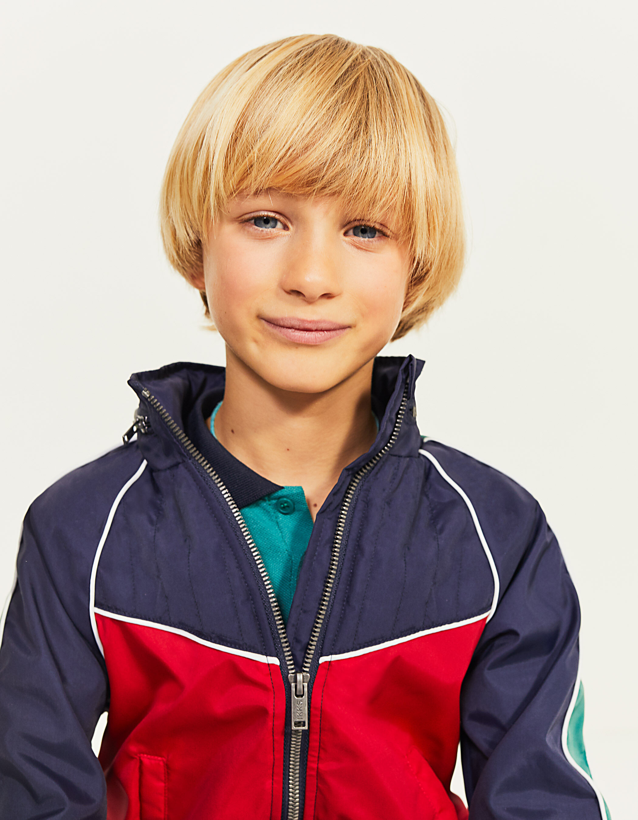 Blouson deperlant marine rouge et vert garcon IKKS