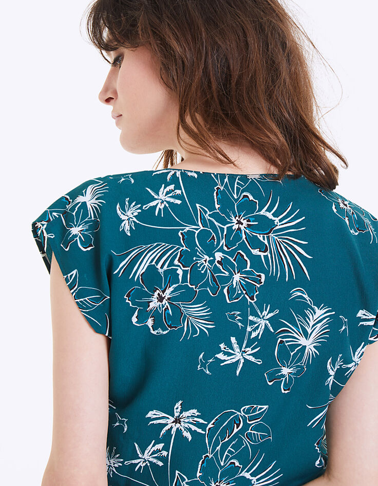 Top en crêpe imprimé palm jungle femme-5