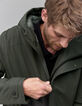 Parka verde oscuro interior estampado mármol WATERPROOF Homme-5