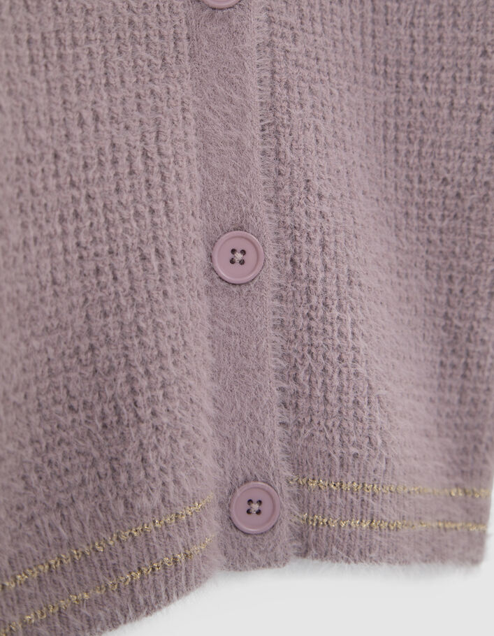 Girls’ violet decorative knit cardigan-6