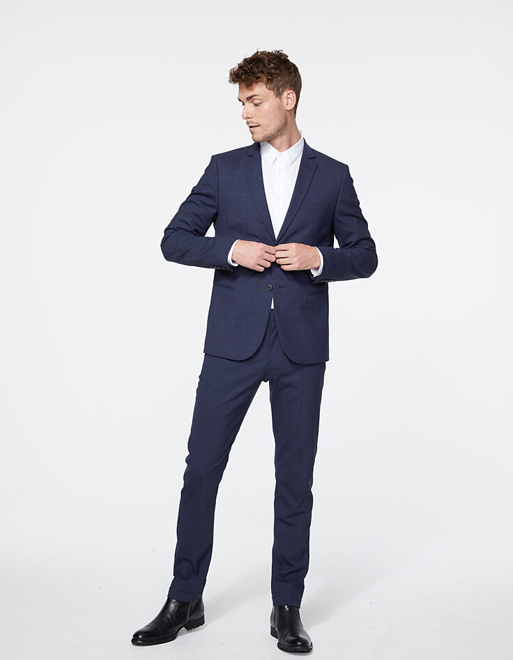 Veste de costume indigo prince-de-galles Homme TRAVEL SUIT-5