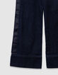 Jean large bleu larges bandes côtés fille-4
