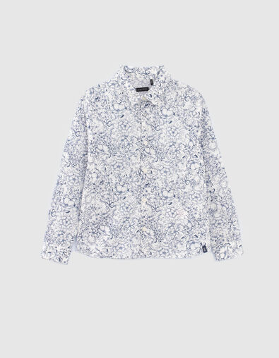 Boys’ white flowery Liberty fabric mini me shirt - IKKS